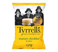 Tyrrells Cheddar Cheese and Chive Crisps 150 g (Pack of 12)