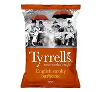 TYRRELL'S Chips de Pomme de Terre Smoky Barbecue - Une explosion de saveurs fumées en bouche - Sachet de 150g pour l'apéritif ou à tout moment de la journée. - Lot De 4 - Vendu Par Lot