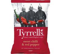 Tyrrells Handcooked Sweet Chilli Chips sans gluten végétalien 150g