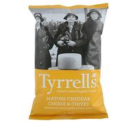 Tyrrells main cuit Anglais chips - Cheddar Mature & Ciboulette (150g) - Paquet de 6