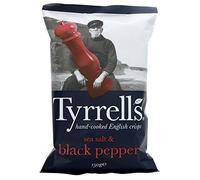 Tyrrells main cuit Anglais chips - sel de mer et poivre noir (150g) - Paquet de 2