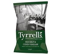 Tyrrells main cuit Anglais chips - sel de mer et vinaigre de cidre (150g) - Paquet de 6
