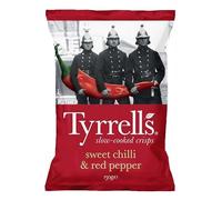 TYRRELLS - Piment Doux 150G - Chips artisanales fines et épicées pour un apéritif gourmand (80 caractères) - Lot De 4