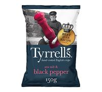 Tyrrells Sea Salt and Black Pepper Crisps 150 g (Pack of 12)