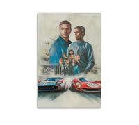 TYRWRHURWEY Poster du film Ford V Ferrari 2 - Impression sur toile vintage - Décoration pour salon, chambre à coucher - 20 x 30 cm - Style vintage - Sans cadre