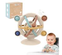 TYRY.HU Anneau de Dentition avec Hochet,Succion Ventouse et Silicone Alimentaire,Jouet d'Éveil pour Chaise Haute,Idée Cadeau pour Bébé 0-12 Mois, Jouet Sensoriel Nouveau-Né
