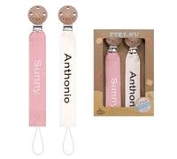 TYRY.HU Attache Sucette Nom Personnalisé pour bébé Chaîne DIY Prenom Soft Unisexe pour Nouveau-né Cadeau Universel pour Garçons et Filles BPA Free