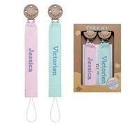 TYRY.HU Attache Sucette Nom Personnalisé pour bébé Chaîne DIY Prenom Soft Unisexe pour Nouveau-né Cadeau Universel pour Garçons et Filles BPA Free