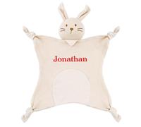 TYRY.HU Personnalisé Doudou Couverture de Sécurité pour Bébé | DIY avec Prenom Fille Garçons Consolateur Meilleur Cadeau,Hochet Lapin