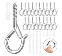 TYSM-CC Kit 20 Pezzi Crochet a Visser Crochet Plafond in Inox con Forme Q Crochets à Visser Universali per Parete e Soffitto per Piante, Lanterne