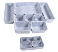 TYSM-CC Lot de 8 Organisateurs de Tiroir en Feutre Écologique Recyclé | Système Monobloc pour Rangement Maquillage et Accessoires | Idéal pour Bureau, Commode, Table de Toilette et Armoire
