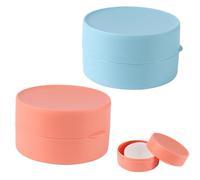 TYSM-CC Porte-Savon Rond étanche, Boîte à Savon de Voyage Ronde en Plastique Portable avec Couvercle, Petite boîte de Rangement, pour Randonnée Douche Salle de Bain École Gym