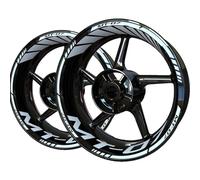 TYSMYXGS Autocollant De Roue Avant Et Arrière De Moto, Autocollant De Jantes De Moyeu, Blanc, Stripes, Réfléchissant, PVC, Moto Sticker