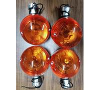 TYSMYXGS Indicateurs De Moto Clignotants Moto Chromés Pour Jialing C50C C70 CD70 ST70 CT90 JH70 70cc Clignotants Lumières(Ambre 1,Metal)