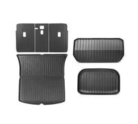 TYSMYXGS Tapis De Voiture Tapis Anti-Coup De Pied pour Tesla pour Modèle Y 2021-2024 Tapis Coussin De Dossier Coussin De Protection De Coffre(Noir 2)