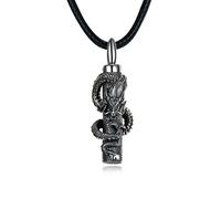 TYSO Collier urne en forme de dragon/nœud celtique/flèche pour cendres en argent sterling 925 pour homme et garçon, 1.06 inches, Argent sterling, Pas de gemme