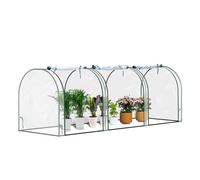 Tysobes Serre tunnel avec porte - 270 x 90 x 90 cm - En PVC - Serre à tomates amovible - Pour la culture des plantes - Transparent