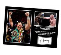 Tyson Fury Impression motivante signée/dédicacée Format A4 29,7 cm x 21 cm