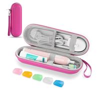 TYSORETY Étui de transport pour brosse à dents électrique Oral B/Oral-B Pro 1000 1500 5000 7000 et Philips Sonicare 4100 1100 5300 5100 6100/iO Series, Boîtier et capuchon rose, Rangement