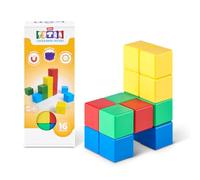 Tytan Magnetic Cubes 16 pcs Building Set Age 3+ de ZURU | Jeu STEM, Montessori et sensoriel, aimants forte tenue, empile cubes 3D solides, developpe la motricite, cadeau STEM enfants