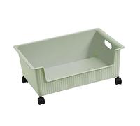 TYTOGE Bacs d'organisation de Salle de ac de Rangement de Livres Portable Durable, Grande capacité, Conception de Poulie en Plastique Facile à Déplacer pour Salle de Classe (Vert clair)