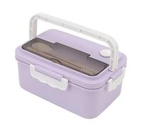 TYTOGE Boîte à Portable, 1500 Ml, Résistante à la Chaleur (Violet) | Anti-fuite, conception compartimentée, poignée portable, ustensiles inclus