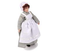 TYTOGE Chef de Poupée Miniature en Porcelaine Dollhouse, 15,3 Cm | Membres pliables, support stable, échelle 1:12, accessoire de bricolage idéal