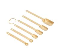 TYTOGE Ensemble de Cuillères à Mesurer, Ustensiles de Cuisine Précis, Rectangle de Marquage Clair, Facile à Nettoyer pour la Cuisine, 6 Pièces (Or)
