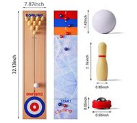 TYTOGE Ensemble de Jeu de Curling de Table 3 en 1 | Adapté aux familles, comprend un jeu de palets, un bowling, un curling et un gameplay fluide