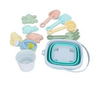 TYTOGE Ensemble de Jouets de Plage, Seau à Sable Pliable et Pelles de 11 Pièces avec des Couleurs Vives, pour Les Enfants Qui Jouent en Plein Air à la Plage, à la Piscine, aux Act (Bleu)