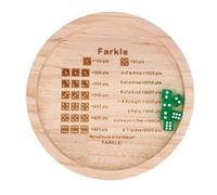 TYTOGE Farkle Plateau à Dés, Jeu de Dés Classique en Bois pour Soirée de Jeu en Famille, avec Accessoires pour Améliorer Les Compétences Mathématiques et la Réflexion Stratégique (Rond 18cm)