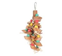 TYTOGE Jouet à Mâcher pour Oiseaux, Blocs de Bois, Réduit l'anxiété, Polyvalent, Sûr, coloré, Cage Suspendue pour Perroquet, Jouet pour Perruche (Grande)