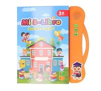 TYTOGE Jouet de Livre électronique d'apprentissage de L'anglais et de L'espagnol, Machine de Lecture Précoce Bilingue pour Les 3 Ans et Plus (Orange)