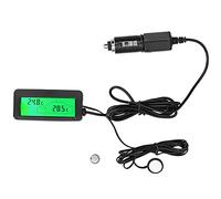 TYTOGE Mini Thermomètre, Compteur de Température électronique avec écran LCD et Rétroéclairage pour Voiture Intérieur Extérieur, Véhicules 12 V, à Brancher sur L'allume-cigare (Vert)