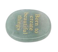 TYTOGE Pierre de Pouce, Pierre Précieuse en Cristal Gravée avec Message Inspirant pour la Méditation, le Yoga, de Poche pour un état D'esprit Positif, Force Spirituelle, Ca