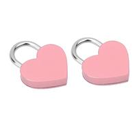 TYTOGE Serrure en Forme de Cœur, 2 Ensembles de Cadenas Exquis Colorés en Métal avec Clés, pour Boîte à Bijoux de Journal Intime, Petits Bagages, Jouets, Fournitures Artisanales (Rose)