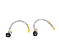 TYTOGE Tuyau de Gaz pour Camping-Car de 15 Pouces, Conduite de Gaz en Queue de Cochon en Acier Inoxydable NPT de 1/4 Po avec Manomètre, pour Réservoirs de LP QCC1 de 5 LB à 40