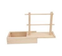 TYTOGE TYTOGE Support de Rangement de Fil en Bois Double Couche Support de Fil de Crochet Antidérapant Portable avec Tiroir de Rangement