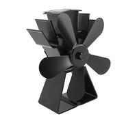TYTOGE Ventilateur de Poêle à Chaleur à 5 Pales, Ventilateur de Cheminée Thermoélectrique Auto-alimenté avec Base en Alliage D'aluminium pour Poêles à Bois, Poêles à Kérosène (Noire)