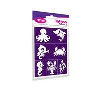 TyToo Lot de pochoirs de base de tatouages à paillettes - Modèles réutilisables pour enfants et adultes - Design UE - Doux pour la peau - Parfait pour les fêtes, le maquillage des enfants et la
