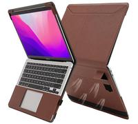 TYTX Coque Compatible avec MacBook Air 13,6 Pouces modèles M3 A3113 M2 A2681 2022,2024 Release, Étui Housse en Cuir Protection Housses pour Ordinateur Portable avec Supprort et Évents, Brun Foncé