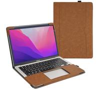TYTX Coque Compatible avec MacBook Air 13 Pouces Retina 2021 2020 2019 2018 (M1 A2337/A2179/A1932), Étui Housse en Cuir Protection Livre Folio Housses pour Ordinateur Portable, Marron
