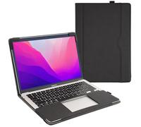 TYTX Coque Compatible avec MacBook Pro 13 Pouces, Étui Housse en Cuir Protection Livre Folio pour MacBook Pro 13" pour 2022-2016 (M2/M1 A2338A1989 A1706 A1708 A2159 A2289), Noir