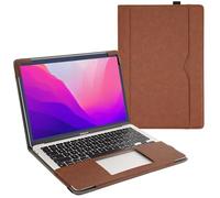 TYTX Coque Compatible avec MacBook Pro 13 Pouces, Étui Housse en Cuir Protection Livre Folio pour MacBook Pro 13" pour 2022-2016 (M2/M1 A2338A1989 A1706 A1708 A2159 A2289), Marron Foncé