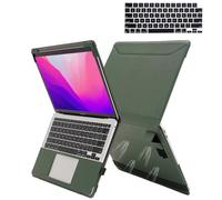 TYTX Coque Compatible avec Macbook Pro 14 Pouces 2023 A2918/A2992 M3/A2779 M2 /2021 A2442 M1 Pro/M1 Max, Étui en Cuir Housse pour Portable avec Supprort et Évents et Couverture de Clavier, Vert