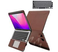TYTX Coque Compatible avec Macbook Pro 14 Pouces 2023 A2918/A2992 M3/A2779 M2 /2021 A2442 M1 Pro/M1 Max, Étui en Cuir Housse pour Portable avec Supprort et Évents et Couverture de Clavier Marron
