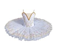 Tytyozay Professionnel Ballet Tutu Costume, Fille Princesse Tutu Danse Ballet Robe Vêtements Jupe Floral Broderie Jupe Dancewear,Blanc,110