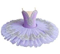 Tytyozay Professionnel Ballet Tutu Filles Violet Bleu Plateau Crêpe Tutu Ballerine Robe De Soirée Adulte Femmes Enfant Enfants Ballet Danse Costume,Violet,100