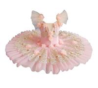 Tytyozay Robe De Ballet pour Filles, Jupe De Danse Princesse pour Enfants avec Tulle Superposé Costumes Professionnels pour Femmes Enfants Et Filles pour Anniversaire Et Performance,Rose,100