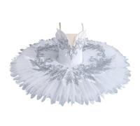 Tytyozay Robe de Ballet Professionnelle pour Fille, Justaucorps Blanc Ballerine Tenue de Danse Robe Princesse fée lac des cygnes Robe Camisole Jupe,Blanc,160